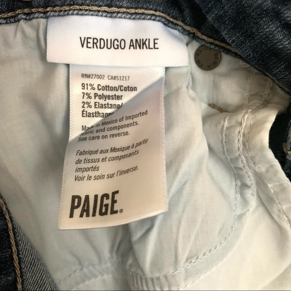 PAIGE Women’s Verdugo Ankle Cropped Skinny Lived In Frayed Hem Jeans Size 30 - Picture 9 of 9